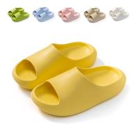 Hitopteu Kids Cloud Sliders Boys Girls Slippers Sandals Comfort Lightweight Slippers Non Slip EVA Shower Beach Pool Sliders Yellow Size 200 11.5-12.5 UK Child