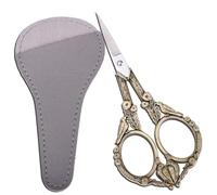 HITOPTY Precision Embroidery Scissors - 4.6in Vintage Classic Straight Pointed Shears, Sharp Stainless Steel Small Detail Thread Snips for Needle Craft, Sewing, Decoupage, Yarn, Fabric - with Pouch