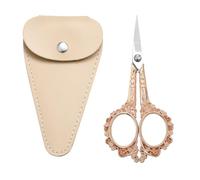 HITOPTY Sewing Scissors Embroidery Scissors, 4.5in Rose Gold Crochet Scissor with Sheath for Craft Cross Stitch Needlework Artwork Thread Yarn Cutting
