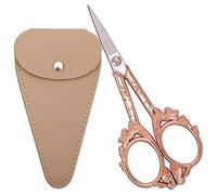 HITOPTY Sewing Scissors Sharp Embroidery Scissor with Sheath for Craft Needlework Artwork Threading Cross Stitch DIY Tools, 4.7in Rose Gold Butterfly Shears