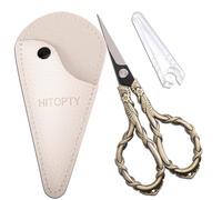 HITOPTY Sewing Scissors Small Sharp Vintage Embroidery Scissors, Tip Detail Thread Cutting Scissor for Craft Needlework Cross Stitch Daily Use Travel Shears with Cover