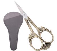 HITOPTY Vintage Embroidery Scissors - 4.7in Sharp Straight Pointed Shears, Classic Small Detail Snips W/Sheath for Handcraft, Arts, Needlework, Sewing, Decoupage, Yarn, Fabric, Threads Fussy Cutting
