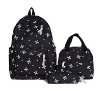HiTotes Bow Backpack School Bags for Girls 3pcs Set Bow Coquette Schoolbag Preppy Kawaii Daypack Backpack for Secondary Primary Middle School