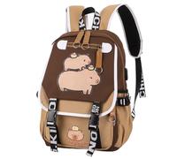 HiTotes Cute Capybara Backpack School Bag Aesthetic Preppy Cartoon Rucksack Kawaii Stitch Flap Backpack Ita Bag
