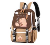 HiTotes Cute Capybara Backpack School Bag Aesthetic Preppy Cartoon Rucksack Kawaii Stitch Flap Backpack Ita Bag