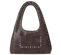 HiTotes Leather Hobo Bag Studded Purses for Women Vegan Leather Tote Bag Y2K Shoulder Bag Hobo Handbag Fall Purse Crescent Shoulder Handbag with Stud