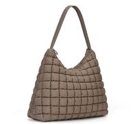 HiTotes Quilted Shoulder Bag for Women Puffer Hobo Handbag Nylon Tote Bag Lightweight Puffy Handbag Everyday Carryall Tote