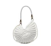 HiTotes Seashell Bag Shell Purse for Women Summer Beach Crossbody Bag Sea Shell Clutch Shoulder Handbag with Pearl Strap