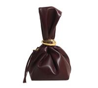 HiTotes Small Clutch Purse in Vegan Leather - Burgundy Red Handbag Wristlet Knot Pouch