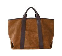 HiTotes Women's Suede Slouchy Tote Handbag - Brown, Trendy Fall Work Purse