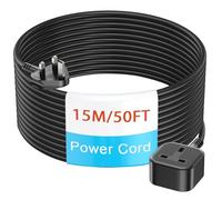 HITRENDS 1 Gang Extension Lead 15 M, Single Socket Extension Lead with 13 Amp Fused, UK 3 Pin Plug (13A,3250W Max), Sturdy Plug Extension for Travel, Home, Office, Black