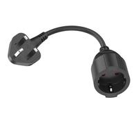 HITRENDS EU to UK Plug Adapter | 10-Inch Short Cable | With 13A Fused | Converts EU 2-Pin to UK 3-Pin | 250V/13A, 3250W for Power Tools & Appliances