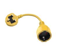 HITRENDS EU to UK Plug Adapter | 25CM Short Cable | With 13A Fused | Converts EU 2-Pin to UK 3-Pin | 250V/13A, 3250W for Power Tools & Appliances, Yellow