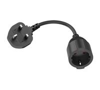 HITRENDS EU to UK Plug Adapter | 25CM Short Cable | With 13A Fused | Converts EU 2-Pin to UK 3-Pin | 250V/13A, 3250W for Power Tools & Appliances, Black