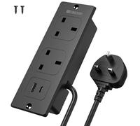 HITRENDS Recessed Power Strip USB C PD20W, 2 Outlets for Desk Hidden, Black