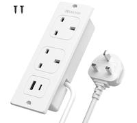 HITRENDS Recessed Power Strip USB C PD20W, 2 Outlets for Desk Hidden, White
