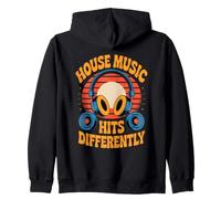 Hits Differently DJ Musician Techno Festival House Music Zip Hoodie