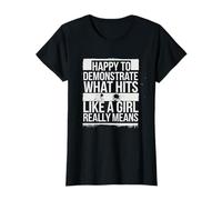 Hits Like A Girl Karate Power Message T-Shirt