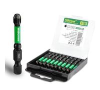 HitScrews Anti Slip Magnetic Impact Driver Bits #3-2" /50mm PH3 Bits 10Pcs | PH3 Screwdriver Bit,New Laser-Etched Micro-Slip, S2 Alloy Steel ,CNC Tip, 1/4" Hex Shank For Construction Tools