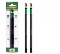 HitScrews Long Phillips Screwdriver Bit #3, Anti Slip PH3 Bit 150mm 2Pcs | 2026New 360° Laser-Etched Non Slip Bits,Taiwan S2 CNC Tip & Impact Torsion Zone for Roofers & Carpentry
