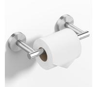 HITSLAM Brushed Nickel Toilet Roll Holder Wall Mounted, Double Post Pivoting Toilet Paper Holder, SUS304 Stainless Steel Toilet Tissue Holder, Toilet Accessories for Bathroom, Kitchen, Washroom