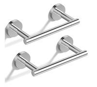 HITSLAM Chrome Toilet Roll Holder Wall Mounted, Double Post Pivoting Toilet Paper Holder, SUS304 Stainless Steel Toilet Tissue Holder, Toilet Accessories for Bathroom, Kitchen, Washroom, 2 Pack