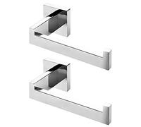 HITSLAM Chrome Toilet Roll Holder Wall Mounted Polished Premium 304 Stainless Steel Toilet Paper Holder for Bathroom Rustproof Square 2 Pack