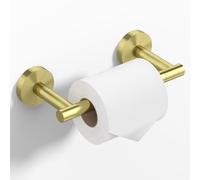 HITSLAM Gold Toilet Roll Holder Wall Mounted, Double Post Pivoting Toilet Paper Holder, SUS304 Stainless Steel Toilet Tissue Holder, Toilet Accessories for Bathroom, Kitchen, Washroom