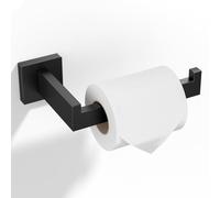 HITSLAM Matte Black Toilet Paper Holder Fit Jumbo Rolls Wall Mount Premium 304 Stainless Steel Square Toilet Paper Roll Holder for Bathroom Rustproof Larger version