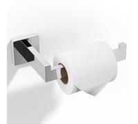 HITSLAM Matte Chrome Polished Fit Jumbo Rolls Toilet Paper Holder Wall Mount Premium 304 Stainless Steel Square Toilet Paper Roll Holder for Bathroom Rustproof Large