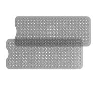 HITSLAM Non Slip Bath Mat for Tub, 101 x 40cm, Grey, 2 Pack