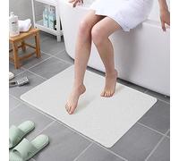 HITSLAM Shower mat Non Slip, 60 x 80 CM Bathtub Mat Non Slip with Drain, Soft PVC Loofah Shower Bath Mat for Tub, Quick Drying Bathroom Shower Mat, White