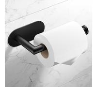 HITSLAM Toilet Roll Holder Self Adhesive Matte Black 304 Stainless Steel Stick on Toilet Paper Holder for Bathroom
