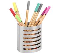 HITTAST Magnetic Pen and Pencil Holder, Metal Writing Utensil Storage Organizer, Brushed Stainless Steel Pencil Cup for Kitchen, Locker, Home, or Office