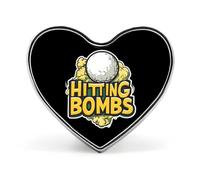 Hitting Bombs Golf Ball Heart Shaped Enamel Brooch Pin Button Badges Decoration Hat Clothing Bag Accessories Gift Crafts