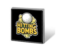 Hitting Bombs Golf Ball Square Enamel Brooch Pin Button Badges Decoration Hat Clothing Bag Accessories Gift Crafts