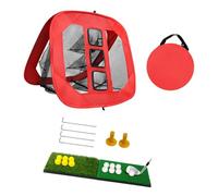 Hitting Net Set for Backyard Swing Drills | Foldable Ball-Stop Screen with Practice Pockets, Carry Case, Home Use