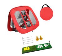 Hitting Net Set for Backyard Swing Drills, Foldable Ball-Stop Screen with Practice Pockets, Carry Case, Home Use Golf Hitting Net Backyard Swing Practice Home Drill Setup Portable Aiming Pocket Mat
