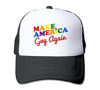 Hittings Causal Make America Gay Again Adult Nylon Adjustable Mesh Hat Trucker Hat Black One Size Fits Most Black