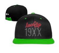 Hittings Machine Gun MGK Lace Up Est 19xx Wordart Contrast Color Hip Hop Baseball Cap White (5 Colors) KellyGreen