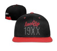 Hittings Machine Gun MGK Lace Up Est 19xx Wordart Contrast Color Hip Hop Baseball Cap White Red