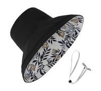 Hittriu Reversible Bucket Hat Women with Removable Guy Lines, Lightweight Foldable Sun Hat, UV Sun Protection Wide Brim Fisherman Cap for Travel Summer Beach Hiking