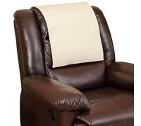 Hittun Non Slip Recliner Headrest Protector Washable Faux Leather Headrest Covers for Recliner Chair Waterproof Couch Head Rest Covers for Sofa,Furniture,Office Chair,Theater Seat (Cream)
