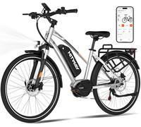 HITWAY 27.5" Electric Bike for Adults, 250W Mid-Drive Motor with Torque Sensor, Hydraulic Disc Brakes, 36V 13AH Removable Battery, 7-Speed Commuter/City E-Bicycle for Men & Women
