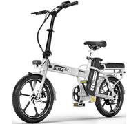 HITWAY BK5S Electric Bike, 250W Motor E bike, 36V 10.4Ah Lithium Battery, 35-90KM, Foldable Bike Design, Multi-Function Display (white-10.4ah, 16 * 2.125")