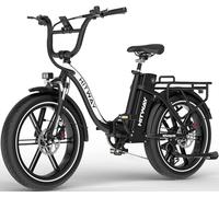 HITWAY BK6S PRO Electric Bike for Adults, Folding Electric Bicycle with 20 Inch Fat Tires, 48V 18Ah Battery, 250W Motor, 25 km/h, Ebike for City Commute & Off Road, 60-140 km Range