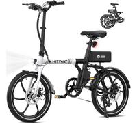 HITWAY Folding Electric Bike, 36V 9Ah 324Wh Battery, Up to 70 km Range, Lightweight Aluminium Frame, Foldable E-Bike for Adults