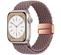 HITZEE Compatible with Apple Watch Strap 49/46/45/44/42/41/40/38, Nylon Stretchy Braided Band Magnetic Clasp Designed for iWatch Ultra 3/2/1 Series 11 10 9 8 7 SE3 6-1 (42/44/45/46/49, Smoke Violet)
