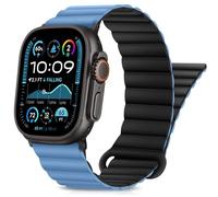 HITZEE Compatible with Apple Watch Strap 49/46/45/44/42/41/40/38mm, Double Sided Wearable Silicone Magnetic Band Compatible for iWatch Ultra 2 Series 10 9 8 7 SE 6 5 4 (42/44/45/46/49, Blue Black)