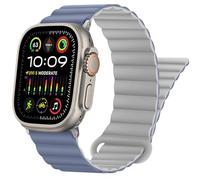 HITZEE Compatible with Apple Watch Strap 49/46/45/44/42/41/40/38mm, Double Sided Wearable Silicone Magnetic Band Compatible for iWatch Ultra 2 Series 10 9 8 7 SE 6 5 4 (42/44/45/46/49, Grey Blue)